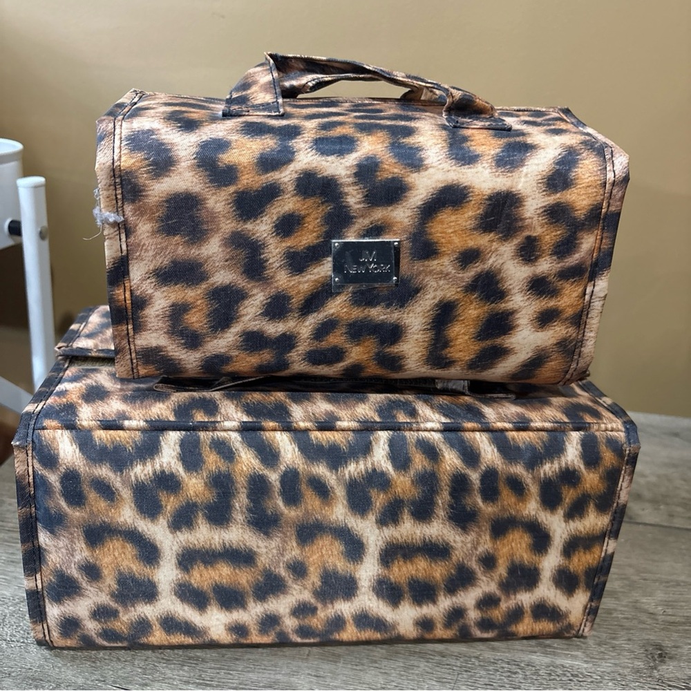 2- Joy Mangano Better Beauty Leopard Roll Up Jewelry Organizer  8.5 And 11 3D